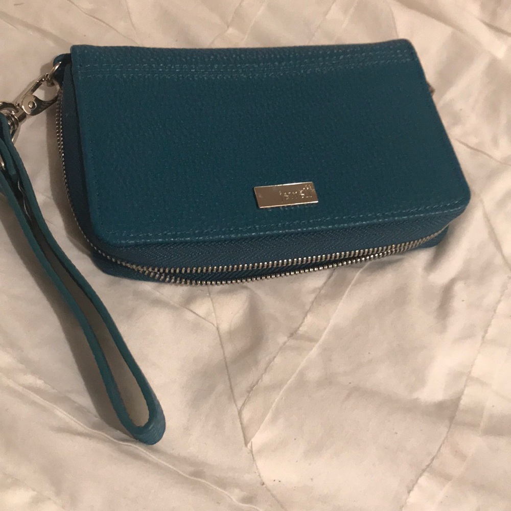 Thirty one Jewel teal blue wristlet wallet